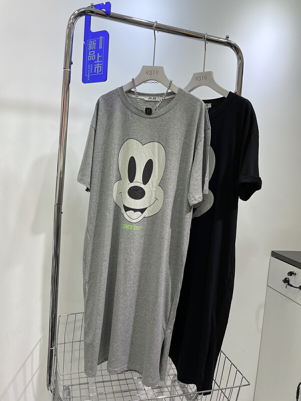 [M.M] split cartoon printed fashion short sleeve T-shirt (excluding necklace) 8132\l