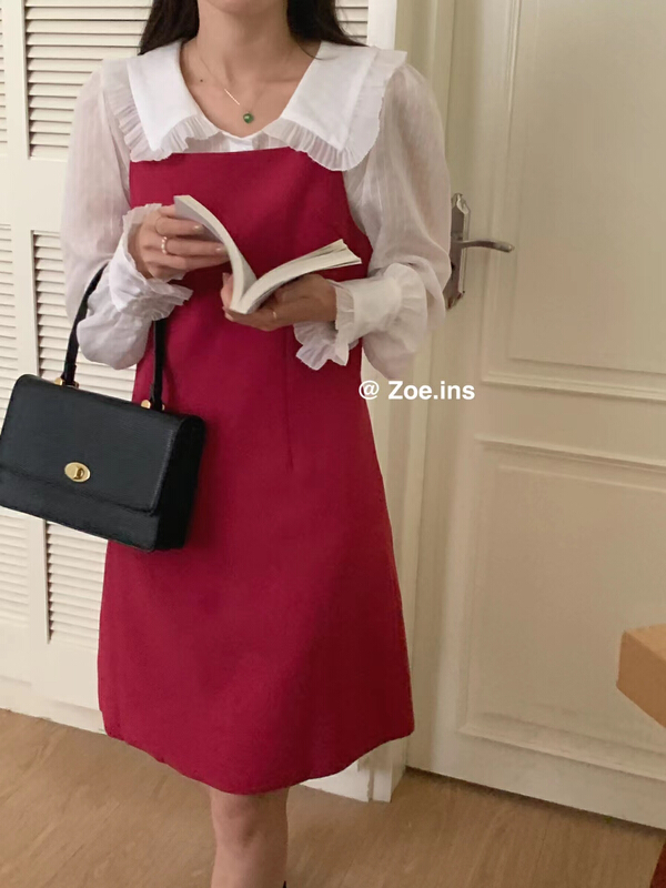 New year in early spring! [Zoe Zoe] a small and versatile solid color vest dress c62\l