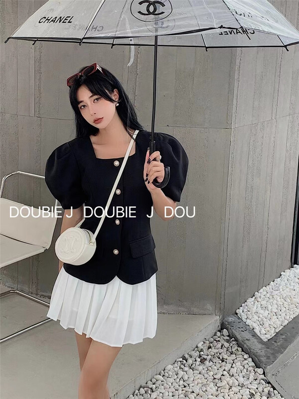 [double.j] square neck bubble sleeve versatile blouse (only selling blouses) 1879\pcz