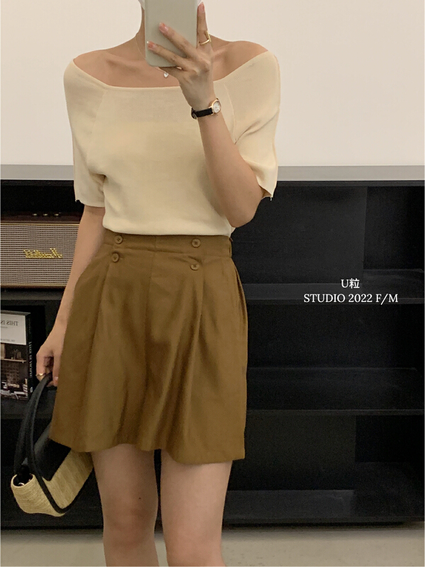 [U grain] four button elastic casual shorts 9265\hbx