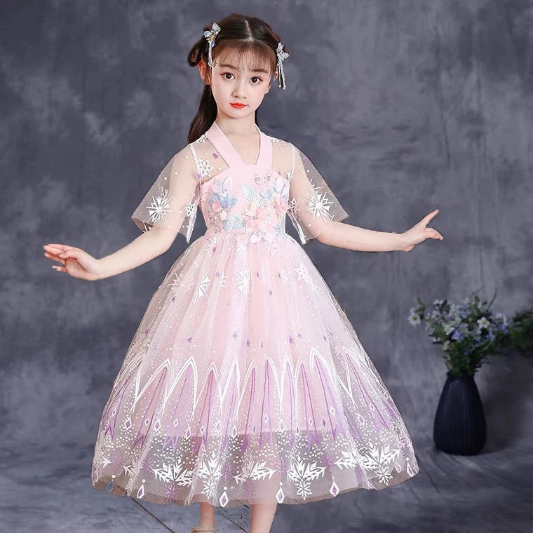 Girls' skirt 2022 new dress girls' ancient fairy skirt hanfu chinese style princess skirt
