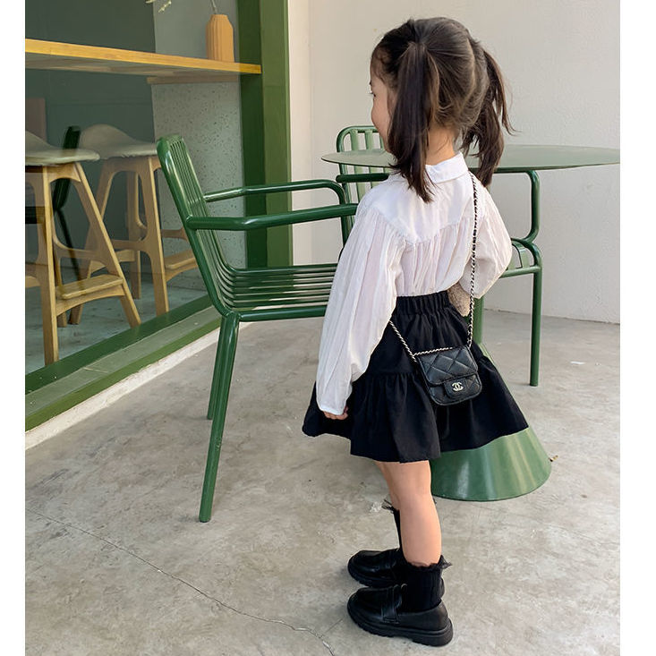 Girls' half length high waist A-line skirt new girls' princess skirt in spring and summer children's four seasons versatile foreign style short skirt trend
