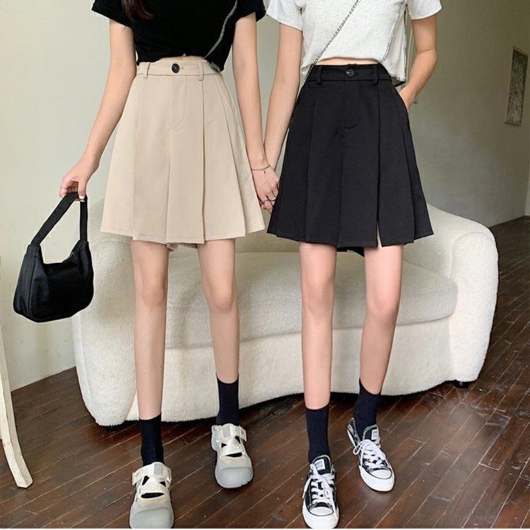 Summer Capris large shorts women's summer Thin High Waist Wide Leg skirt fat mm casual loose Capris
