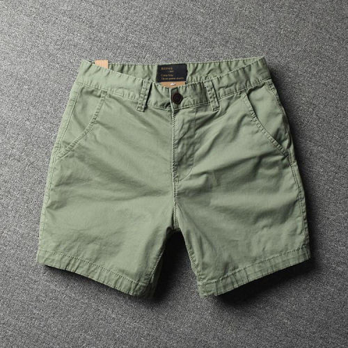 Casual shorts men's fashion pure cotton slim fit solid three quarter pants summer new three quarter pants