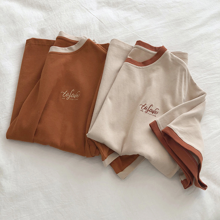 Cotton 2022 new short sleeve T-shirt women's Embroidery