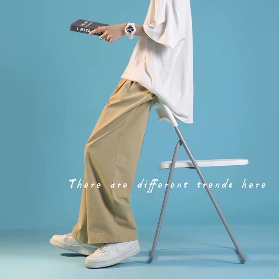 Casual pants men's summer Japanese oversize pants high street ins trend loose wide leg drop feeling daddy pants