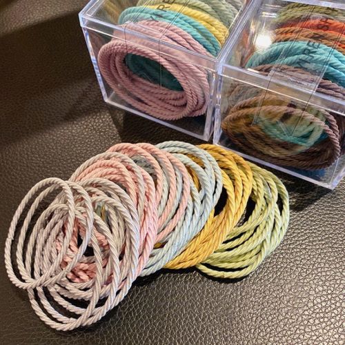 Milk tea color boxed high elastic color rubber band women's hair binding rope durable without hurting hair binding simple head rope