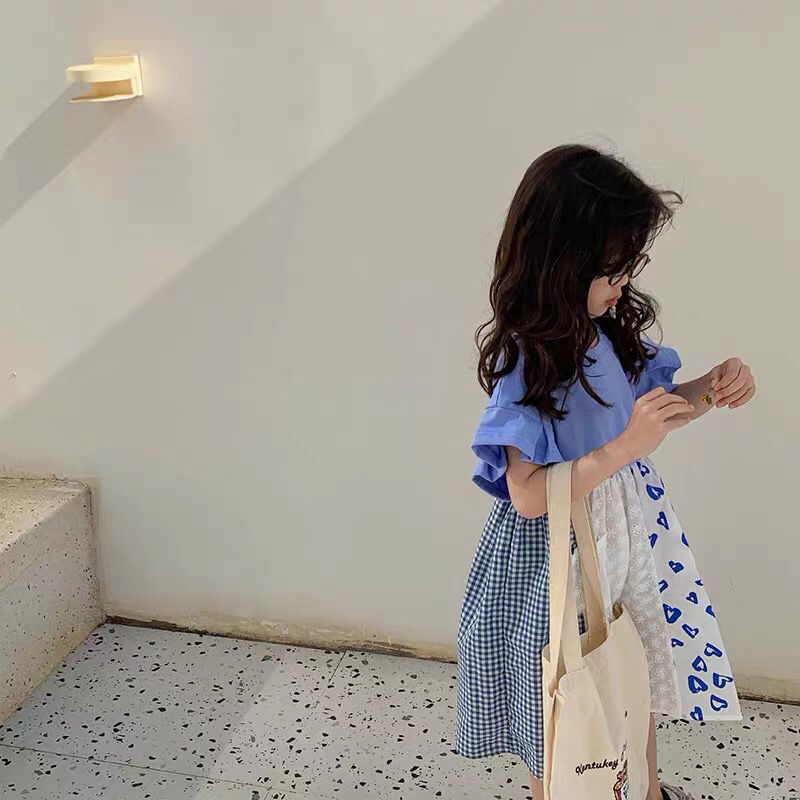 Girls' dress high sense 2022 new foreign fashion children's Korean skirt little fresh baby summer dress