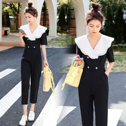 French high-grade small fragrance style Jumpsuit women's 2022 summer new style Korean nine point pant suit Jumpsuit
