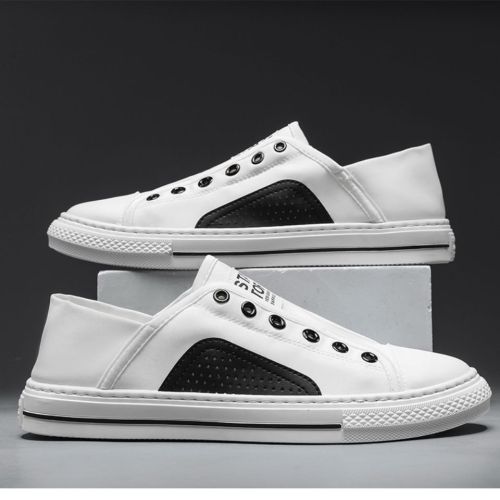 Shoes men 2022 new canvas men's shoes casual and versatile board shoes one step on lazy shoes breathable small white men's shoes