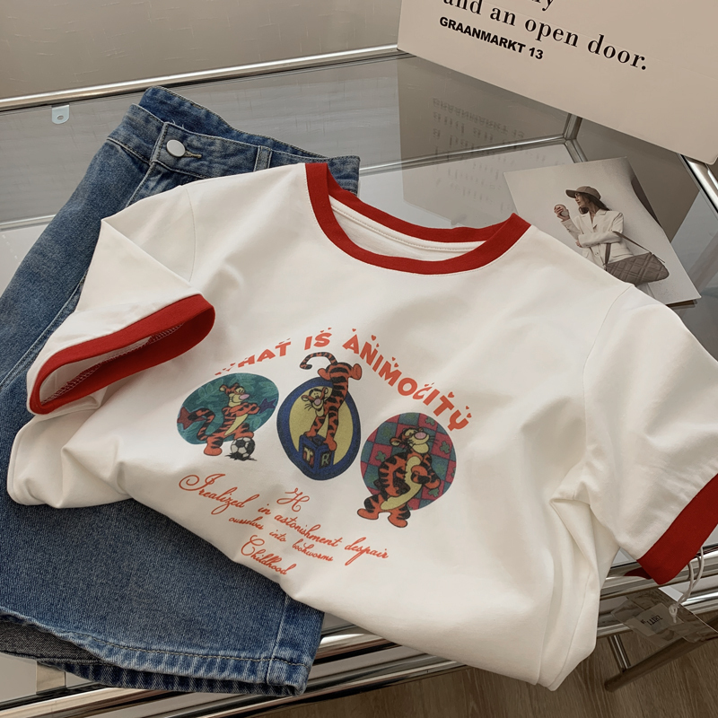 6535 cotton 2022 new short sleeve T-shirt women's print