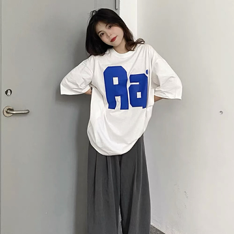 [lab eeda] fashion round neck loose thin short sleeve T-shirt 3142\ozq