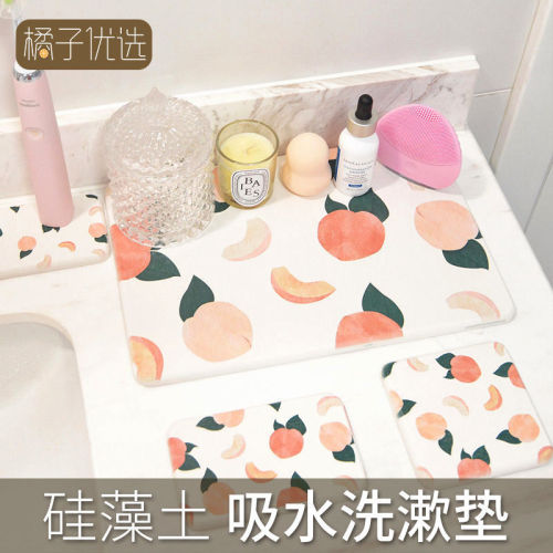 Ins diatomite absorbent pad bathroom bathroom damp proof pad diatomite mud cup pad soap toothbrush shaving drainage