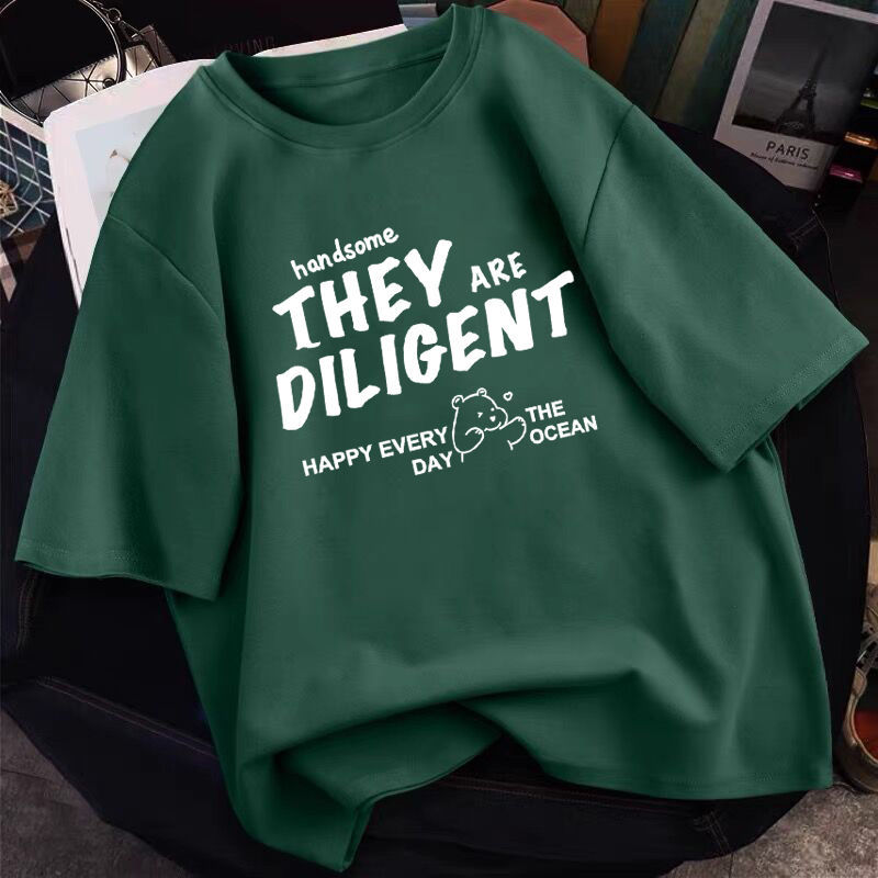 Dark green short sleeve T-shirt women's 2022 new summer pure cotton half sleeve fashion ins super popular versatile clothes women's wear