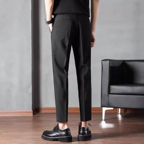 Spring and summer slim fit Leggings nine point trousers breathable casual straight tube drop pants Korean fashion