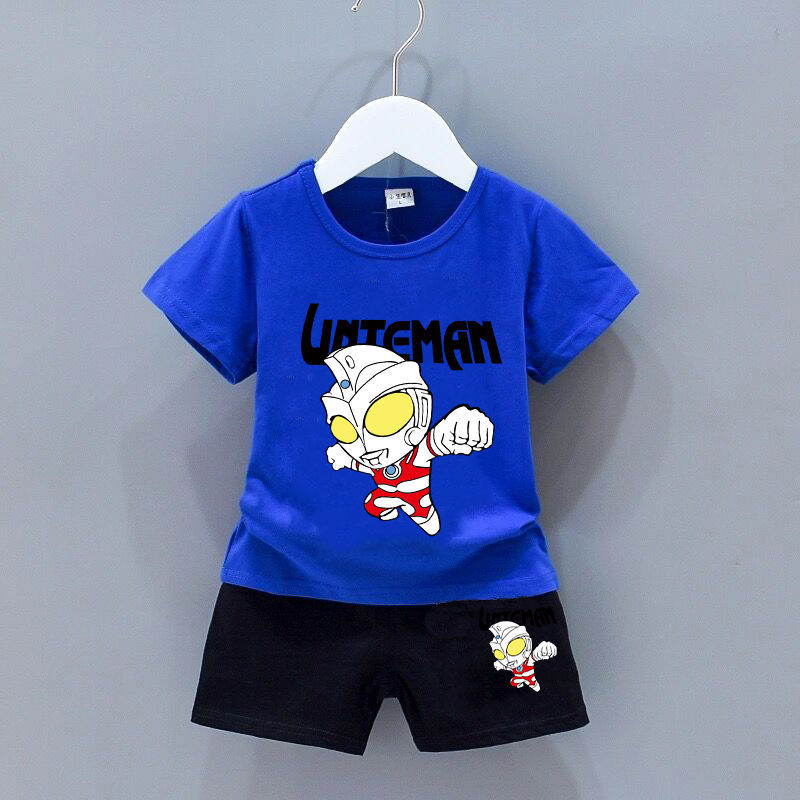 Children's suit boys' short sleeve T-shirt middle school children's summer bottoms shirt baby cartoon T-Shirt Top one suit tide t