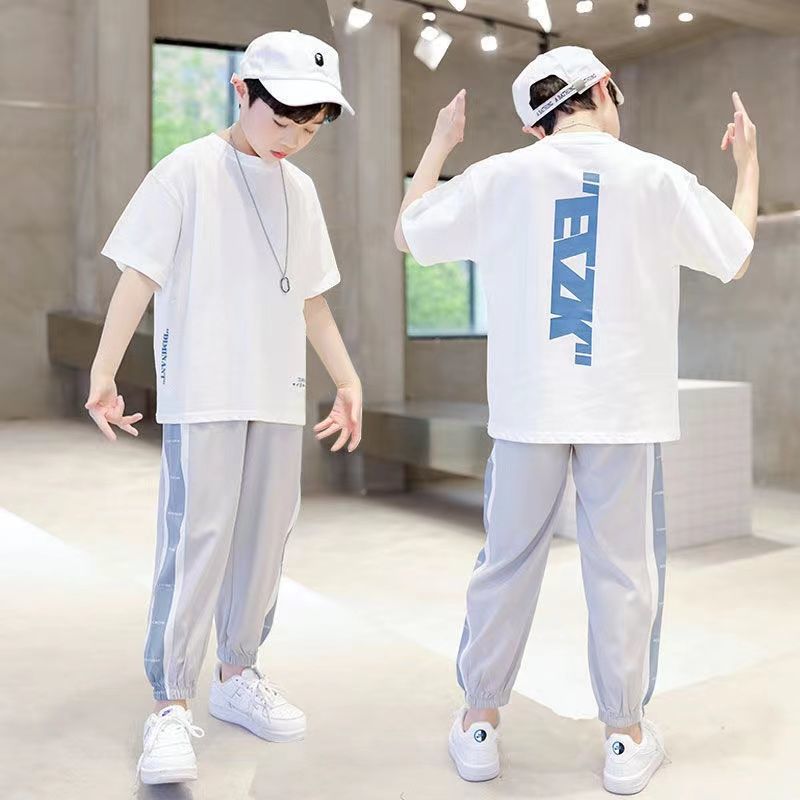 Boys' pants summer 2022 new middle-aged and older children's loose casual children's thin anti mosquito pants summer lantern pants trend