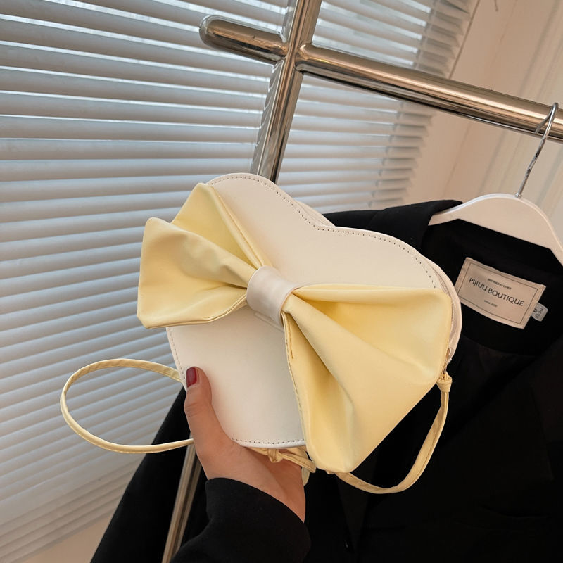 Foreign style bowknot small bag female 2022 new fashion sweet love single shoulder bag small versatile messenger bag