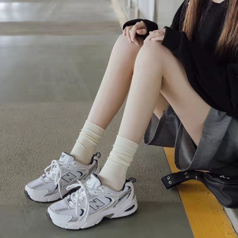 Pile stockings women's thin ice silk stockings pure white long tube summer JK stockings children's middle tube summer stockings ins tide
