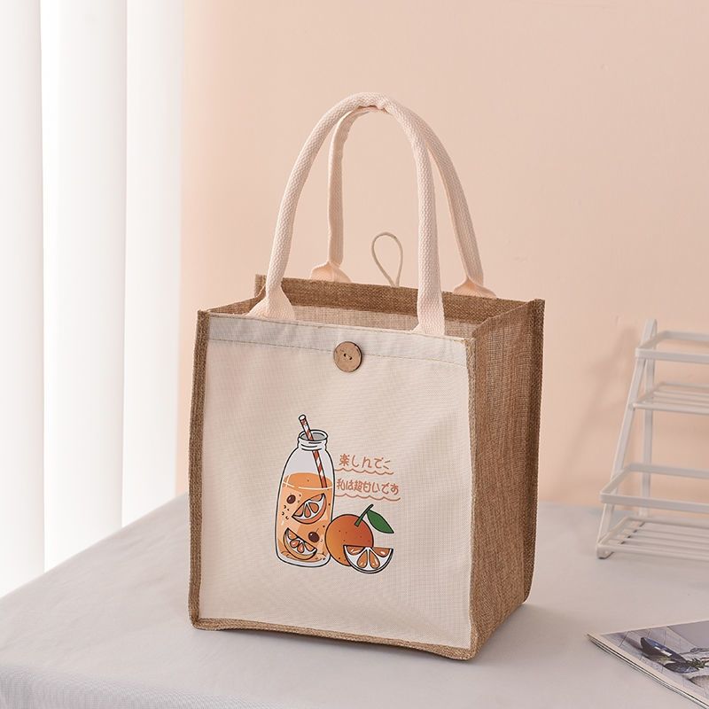 2022 new imitation linen handbag solid color simple gift bag fashion versatile shopping bag