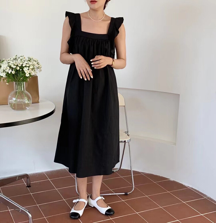 [zicci] ear band loose casual suspender dress 106303-1# lwy