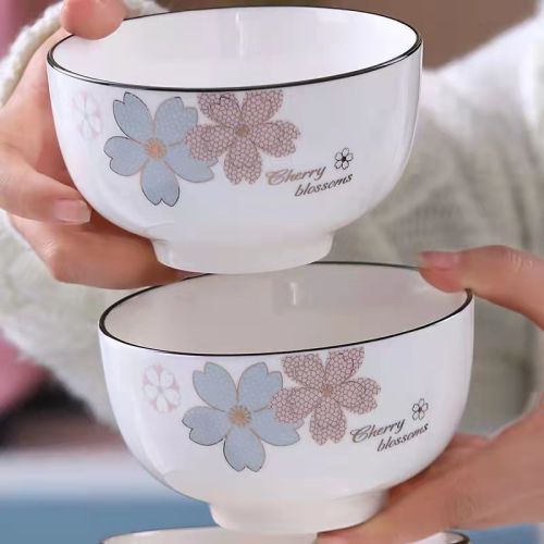 8/10 rice noodle soup bowls with bowls for household ceramic meals set size 4.5/5 inch scald proof wholesale bowls