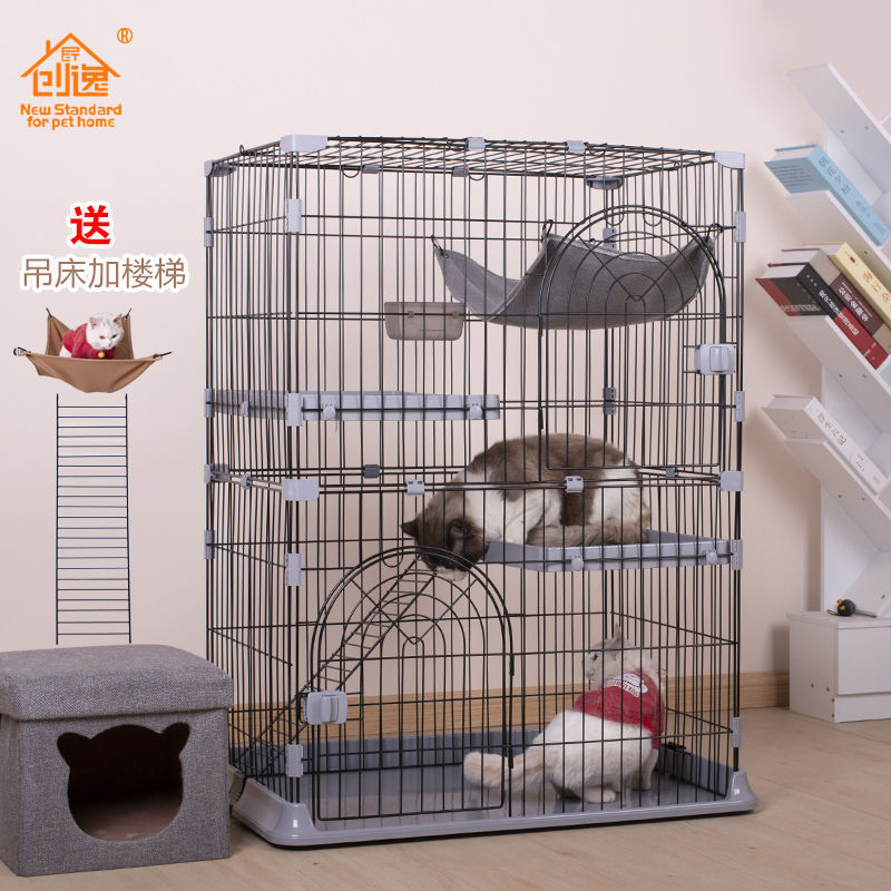 Cat cage household indoor rabbit rabbit cat villa multi-storey storage cat villa house cat nest double three floors
