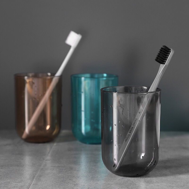 Creative fashion transparent plastic toothbrush cup bathroom wash cup cleaning appliance simple drinking gargle couple cup