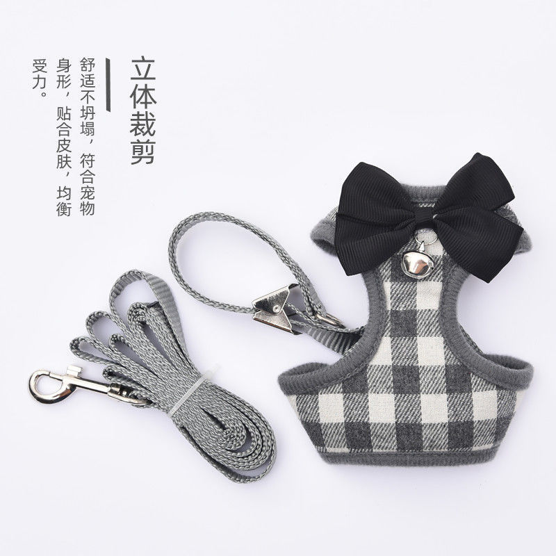 Small dog cat traction rope adjustable cat walking rope dog walking chain milk cat kitten pet supplies chest strap
