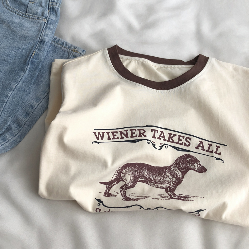 Cotton 2022 new short sleeve T-shirt women's print