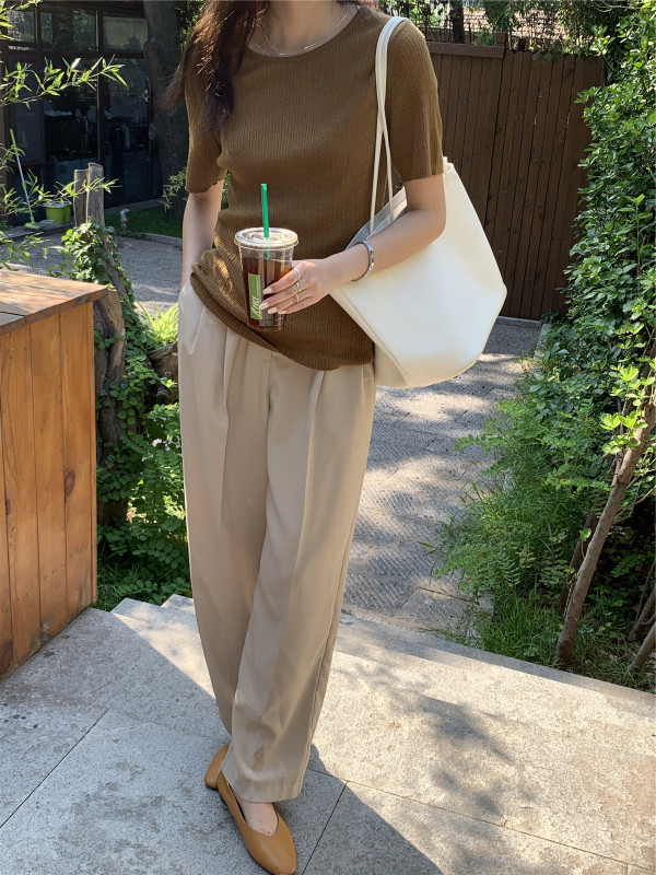 Original price 106.80! [clean space] Korean solid color versatile straight casual pants 29962 \cls
