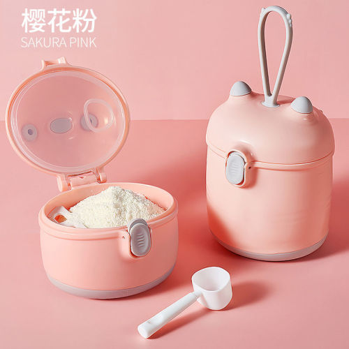 Baby milk powder box portable compact sub packaging multi-functional complementary food box milk powder can sealed cute milk powder storage box