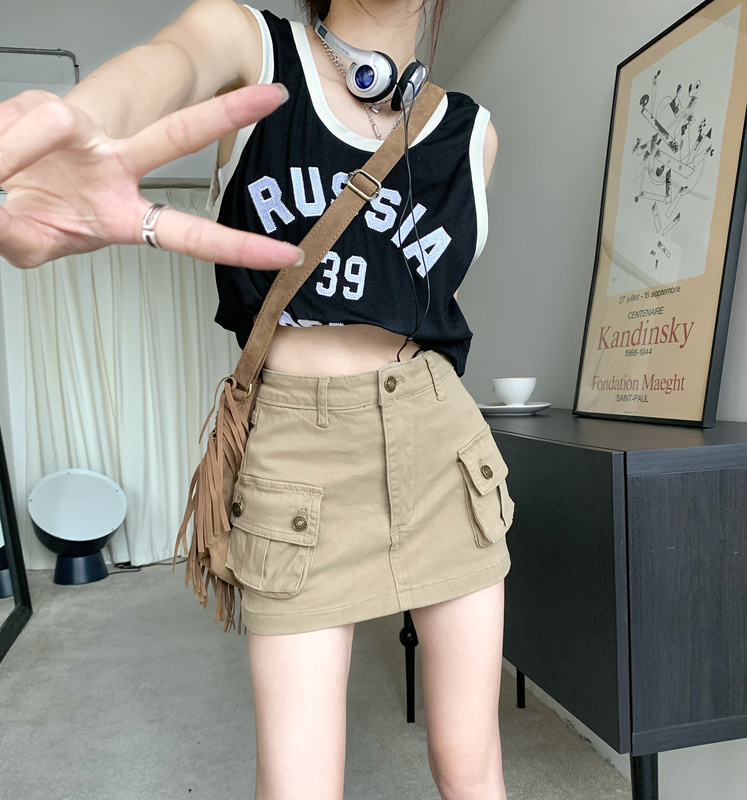 Real price retro Spice Girls American work clothes denim skirt and pants