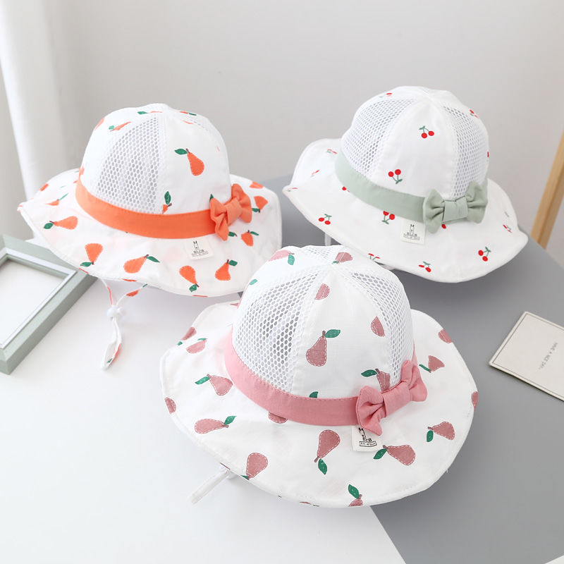 Baby Hat summer girl's Big Brim Sun Visor sunscreen breathable mesh fisherman hat adjustable children's Beach Hat