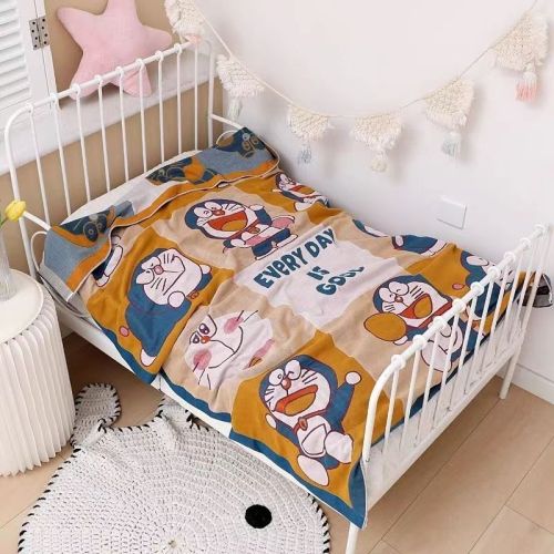 New five layer pure cotton gauze towel covered by newborn cartoon children's blanket breathable washed cotton lunch break blanket