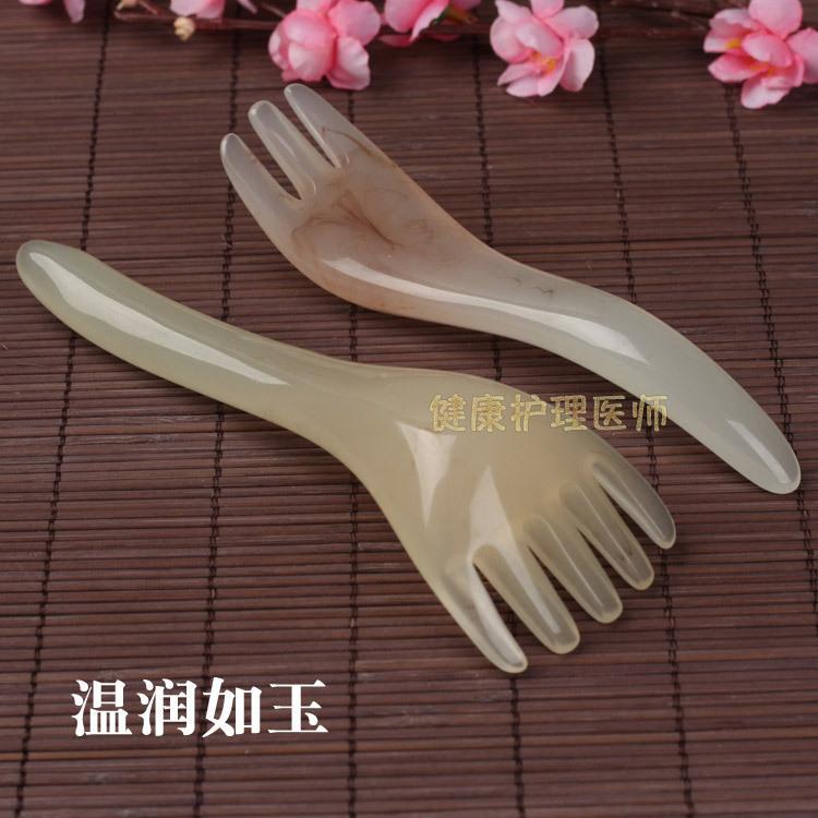 Head five teeth massage three claw massager resin wax scraping long handle comb hair therapy massage muscle pulling stick point