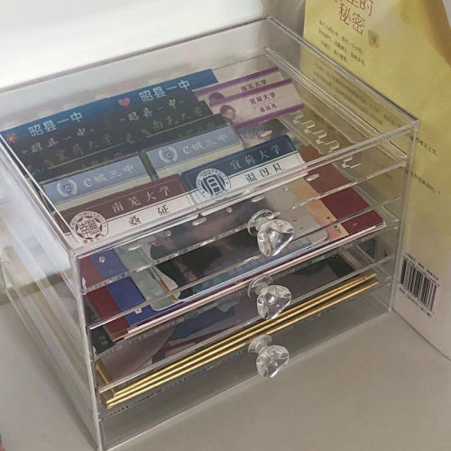 Mingzha storage box acrylic bar pump box Brooch photo collection box card vertical card protection box hand tent sticker collection