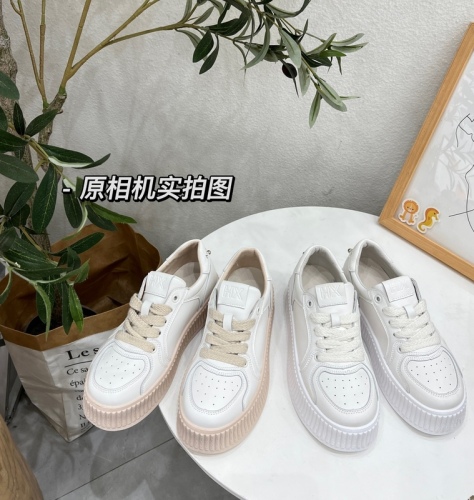 Real price leather lace up breathable thick soled casual sports shoes women's small white shoes