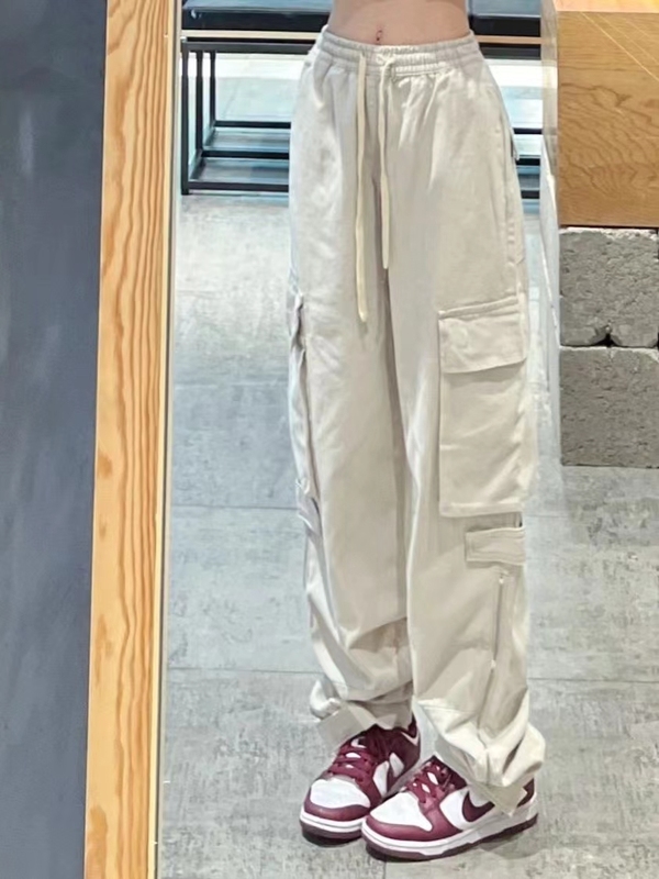 Official real price overalls women's summer hiphop design pants casual pants hip hop wide leg loose pants
