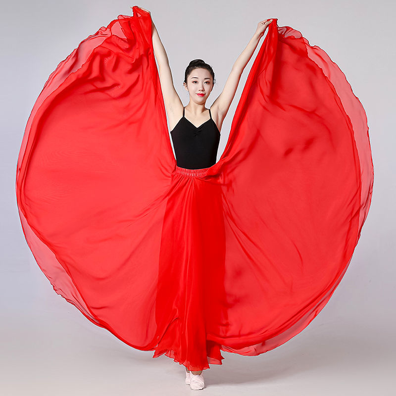 720 degree large swing skirt double layer Chiffon oversized swing skirt Holiday Beach skirt high waist red long skirt purple dance skirt