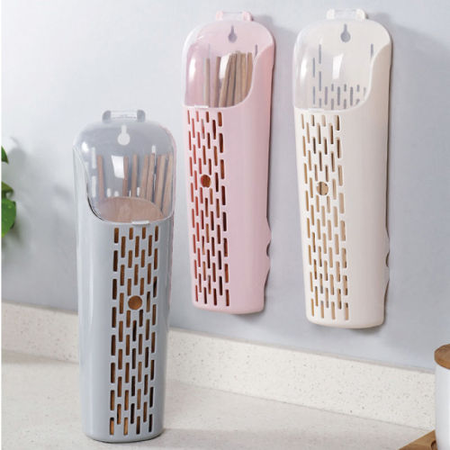 Hole free and dust-proof chopsticks cage with cover draining chopsticks cage plastic multifunctional wall mounted chopsticks container storage box chopsticks rack