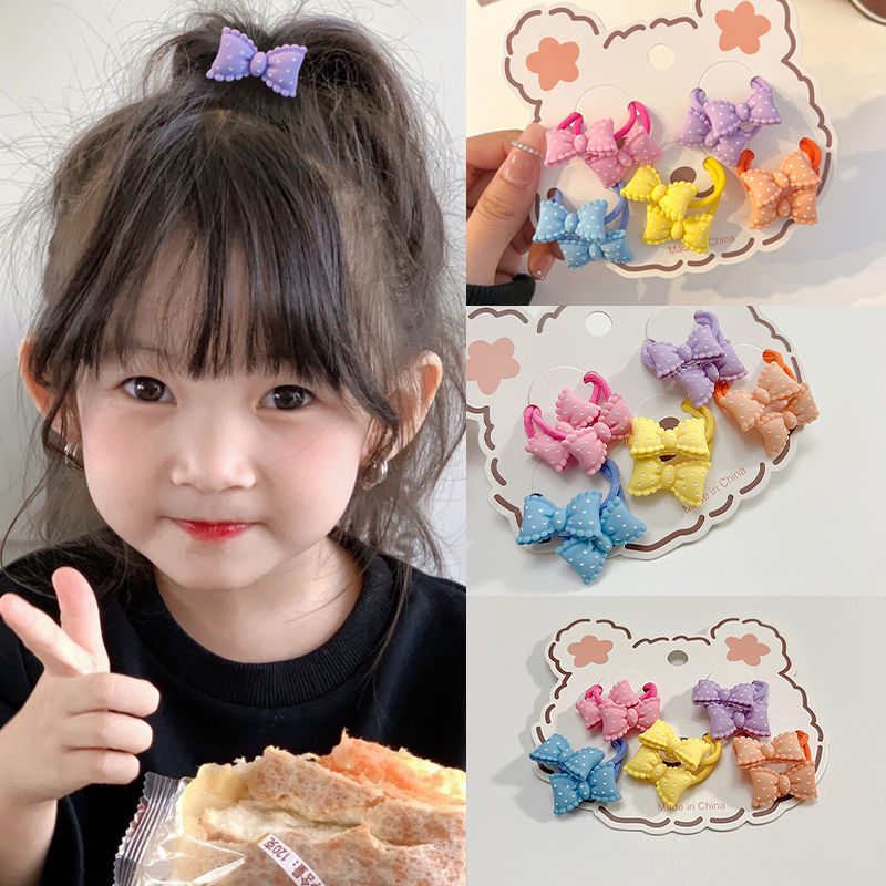 Children's hair rope Korean cartoon bow hair ornament children's three-dimensional hair circle little girl's head rope Cute Princess headdress