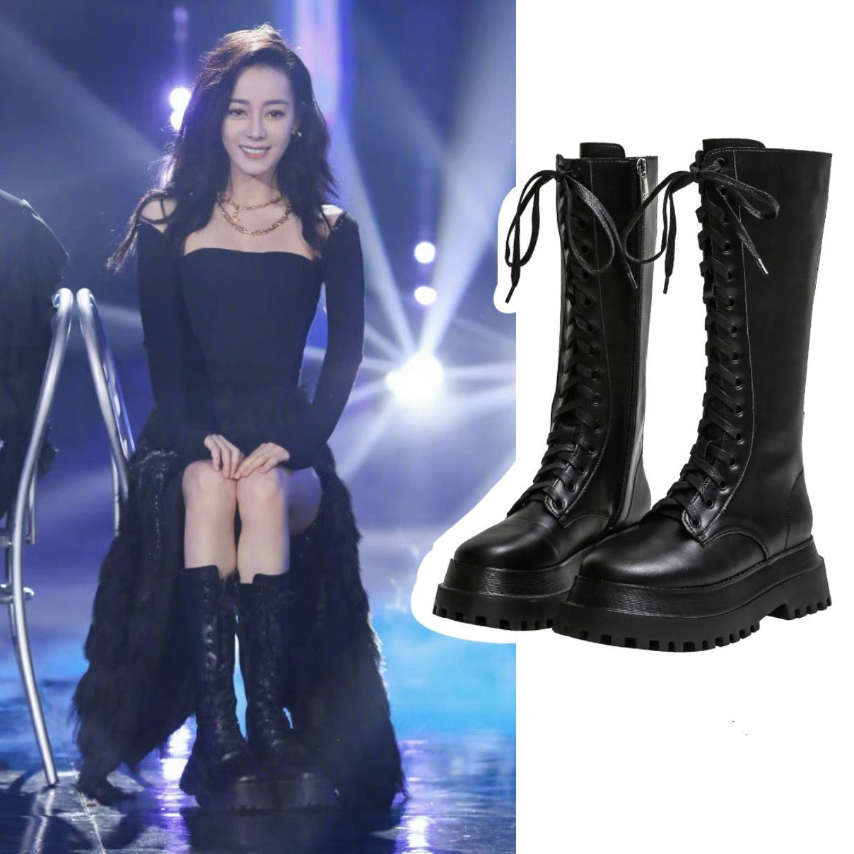 Thick bottomed boots female cavalry boots spring and autumn Plush boots thick legs small Martin boots 2022 NEW