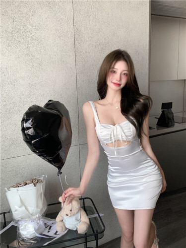 Real price, pure desire, sexy hollow out suspender dress, summer slim fitting, backless bandage, Hip Wrap Skirt