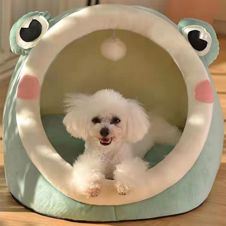 Cat kennel dog kennel winter warm kitten four seasons general cat bed semi closed removable cat house pet supplies