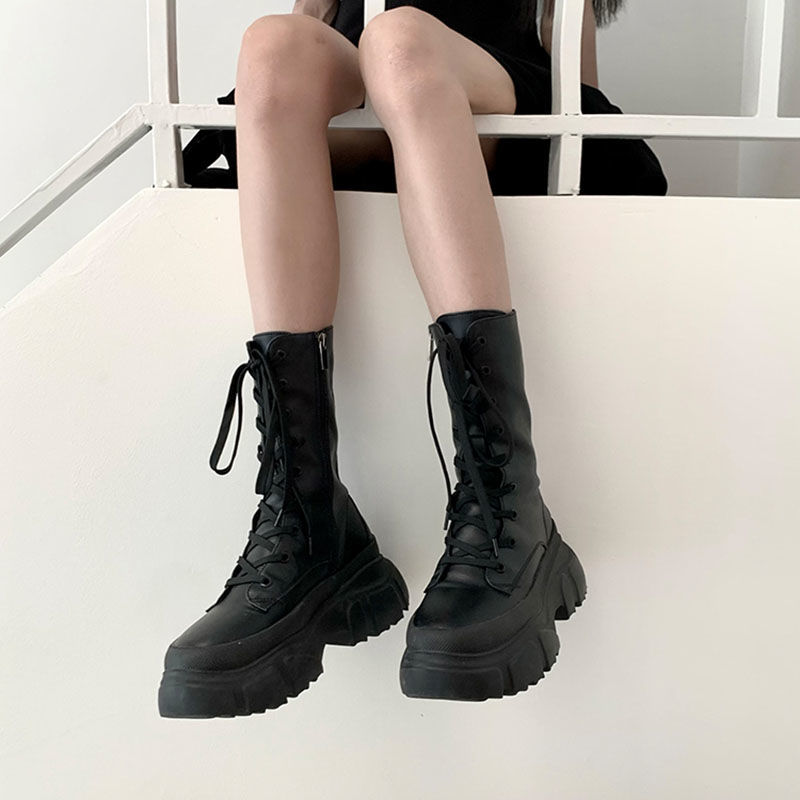 Fashionable blogger Martin boots women's summer 2021 thin small thick soled high thin fried Street mid tube motorcycle boots