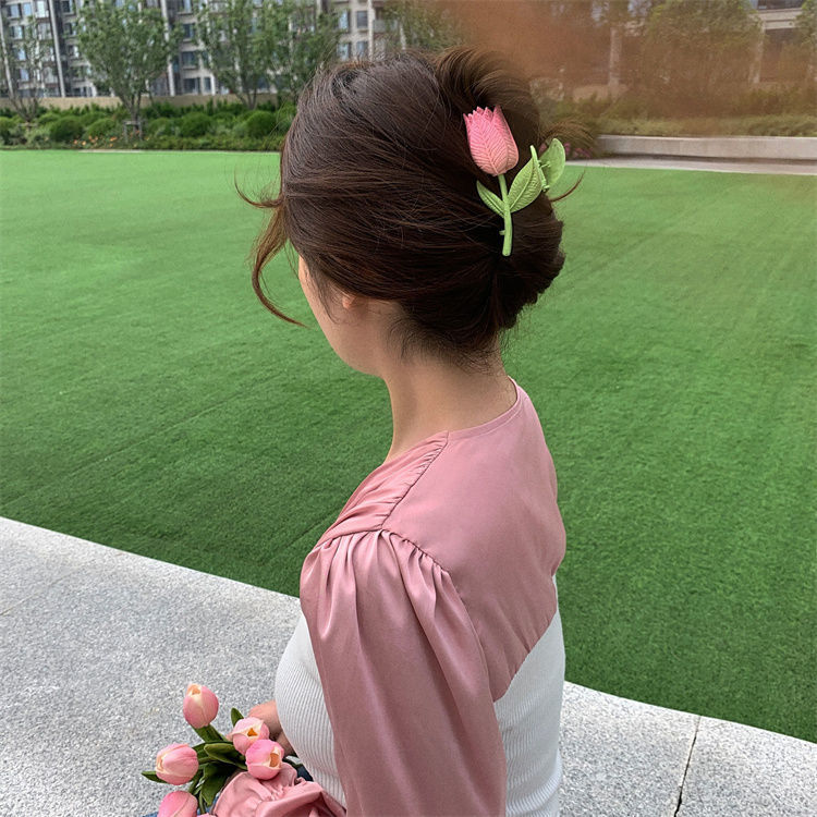 Korean tulip clip female summer hair clip hair clip hair clip headdress clip temperament shark clip