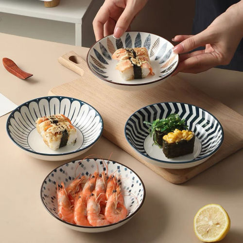 Japanese fruit salad dish ins style 5.75 inch snack dish new ceramic bone dish tableware combination round dish