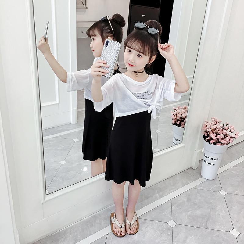 Girls' short sleeved suit, little girls' summer skirt, big boys' exotic summer dress, children's summer dress, two-piece set