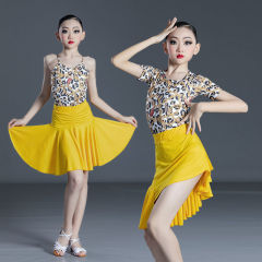 Children's Latin dance clothes 2022 new professional martial arts performance clothes girls spring and summer net red suit dance skirt